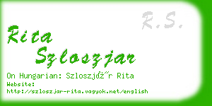 rita szloszjar business card